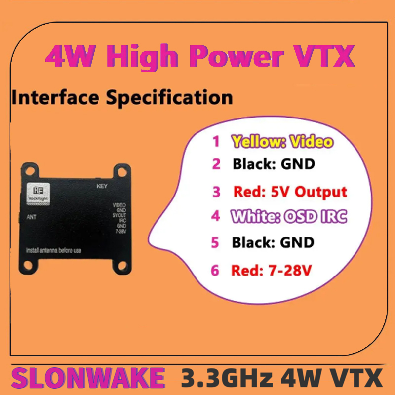 SLONWAKE FPV 3.3G 16CH 4000mW  - Drone Receiver のレビューと価格
