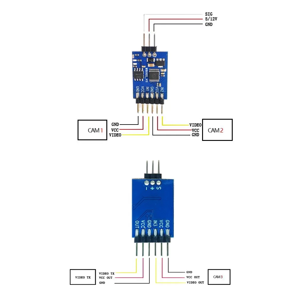 5.8G 3 チャンネルビデオスイッチャーモジュール 3 ウ - Drone Battery のレビューと価格